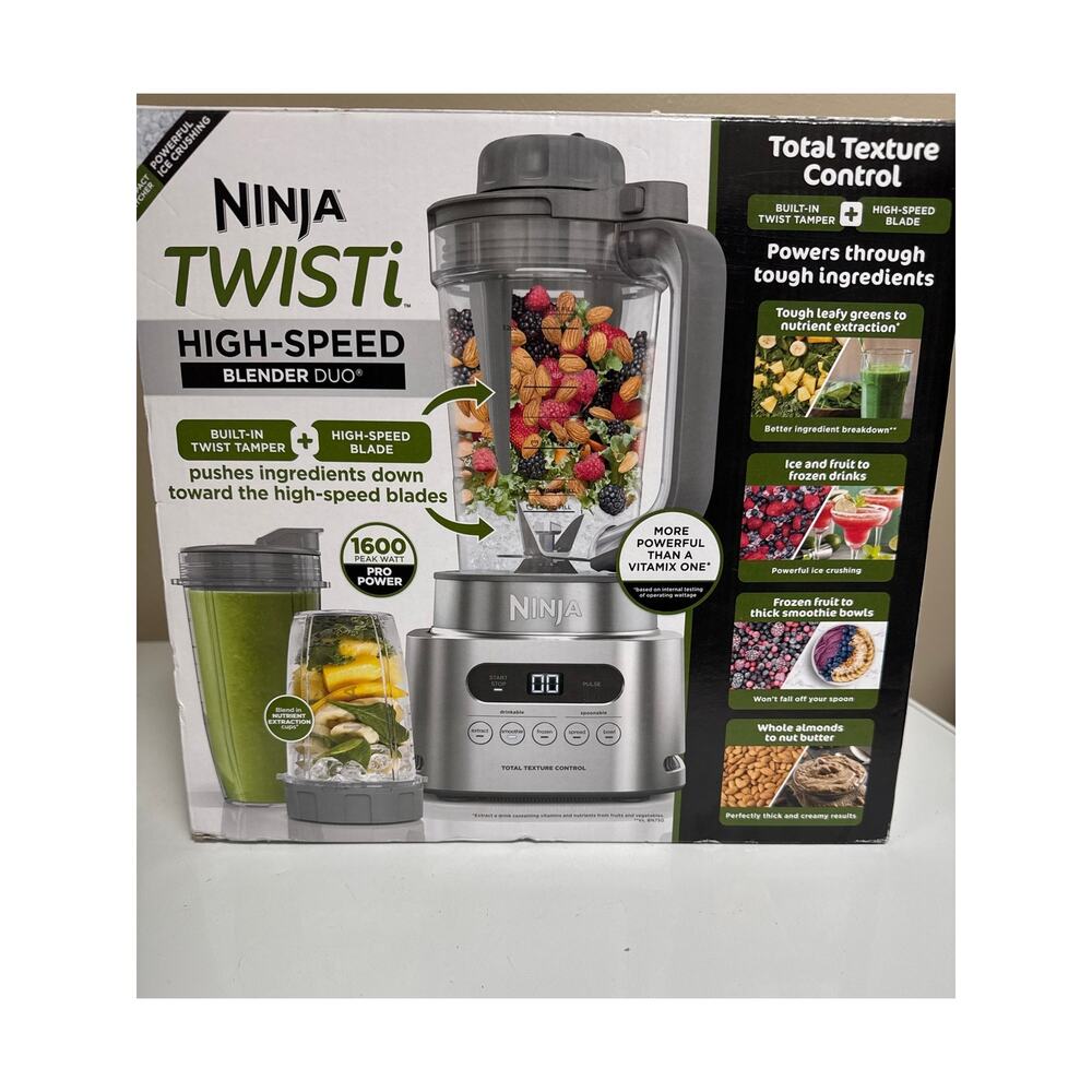 Ninja TWISTi DUO SS151 1600W High-Speed Blender 7 Speed Silver NIB